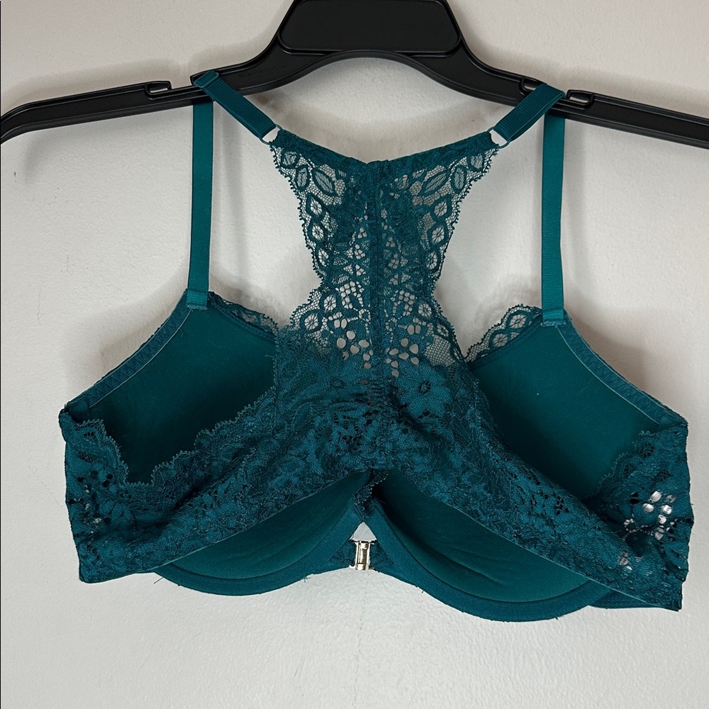 Auden Elegant Lace Teal Push-up Bra front closure size 38C - Picture 4 of 5